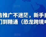 亚马逊广告推广不迷茫，新手卖家产品运营入门到精通（恐龙跨境电商）-一号资源库