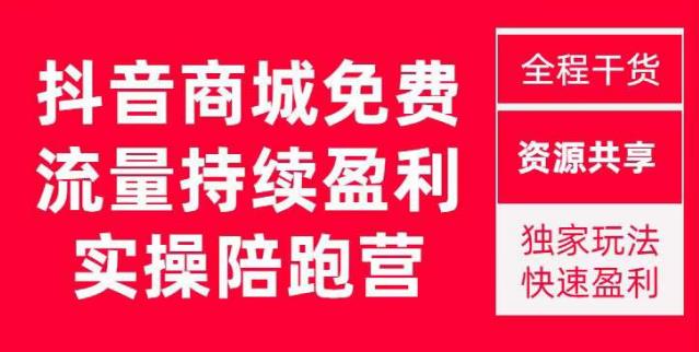 抖音商城搜索持续盈利陪跑成长营，抖音商城搜索从0-1、从1到10的全面解决方案-一号资源库