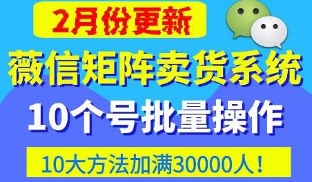 微信矩阵卖货系统，多线程批量养10个微信号，10种加粉落地方法，快速加满3W人卖货！-一号资源库