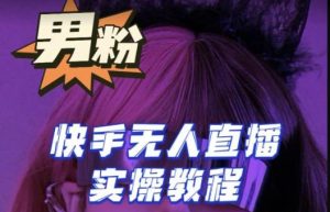 【男粉落地项目】零基础玩转男粉快手无人直播月入3w+，2023快手无人直播实操教程-一号资源库