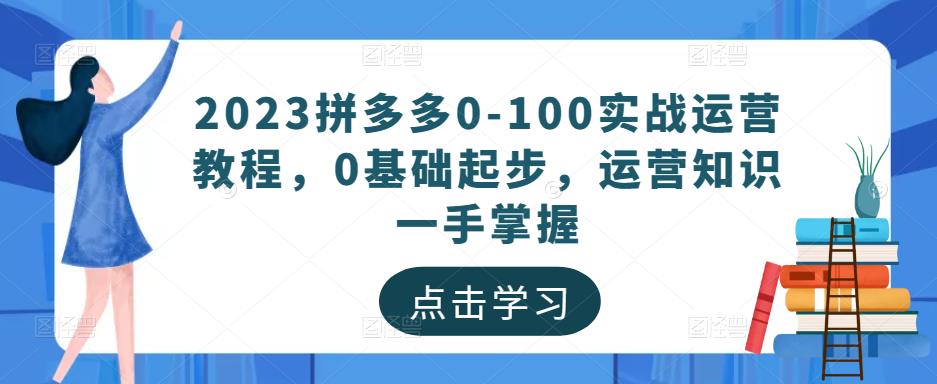 2023拼多多0-100实战运营教程，0基础起步，运营知识一手掌握-一号资源库