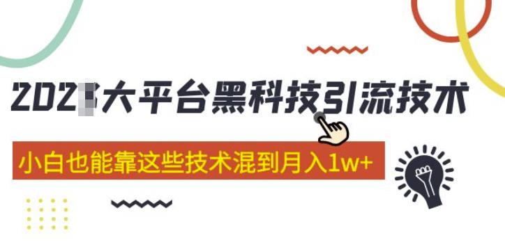 大平台黑科技引流技术，小白也能靠这些技术混到月入1w+(2022年的课程）-一号资源库