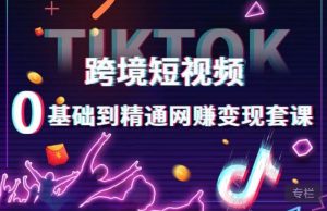 跨境短视频TIKTOK 0基础到精通网赚变现套课,跨境短视频独立站带货变现技巧-一号资源库