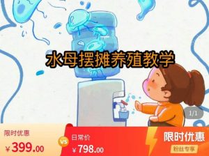 水母摆摊教学，包括摆摊技术、养殖技术、拿货渠道、抖音运营等-一号资源库