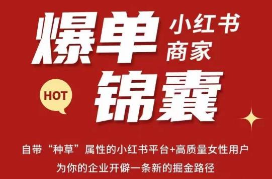 无畏·小红书商家爆单锦囊，掌握小红书各大规则，快速精准抢占行业和市场-一号资源库