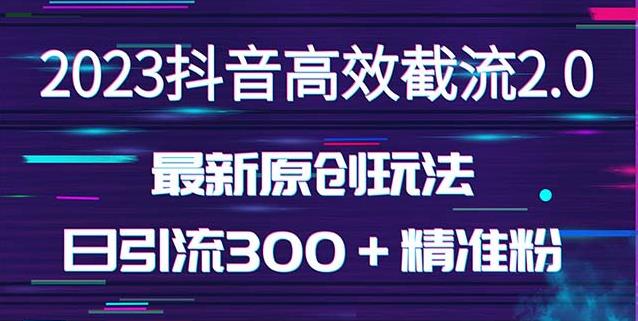 日引300＋创业粉，独家抖音高效截流2.0玩法（价值1280）-一号资源库