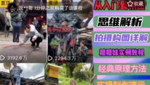 东方糖糖妹抖音短视频全套实战课思维+拍摄+剪辑+运营,从入门到精通-一号资源库