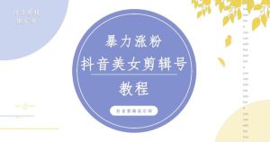 抖音快手暴力涨粉美女混剪视频教程，百分百过原创图片教程！附带违规申诉方法-一号资源库