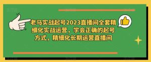 老马实战起号2023直播间全套精细化实战运营，学会正确的起号方式，精细化长期运营直播间-一号资源库
