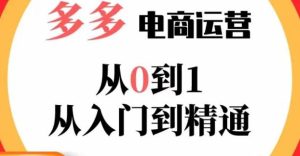 嗝姐小乔·23年系列课:多多运营从0到1，​掌握电商运营技巧，学会合理运营链接，活动、推广等流程-一号资源库