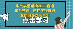 牛气学堂老衲2023直通车系统课,帮你实现直通车的低花费高产出-一号资源库