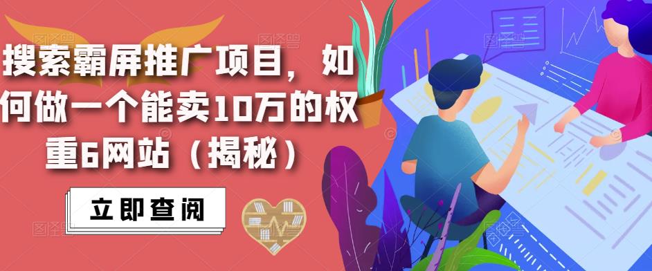 搜索霸屏推广项目，如何做一个能卖10万的权重6网站（揭秘）-一号资源库