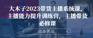 大木子2023带货主播系统课，主播能力提升训练营，主播带货必修课-一号资源库
