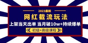 2023网红·同款截流玩法【初级+高级课程】上架当天出单当月破10w+持续爆单-一号资源库