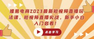 推易电商2023最新短视频直播玩法课，短视频直播实战，新手小白入门必看！-一号资源库
