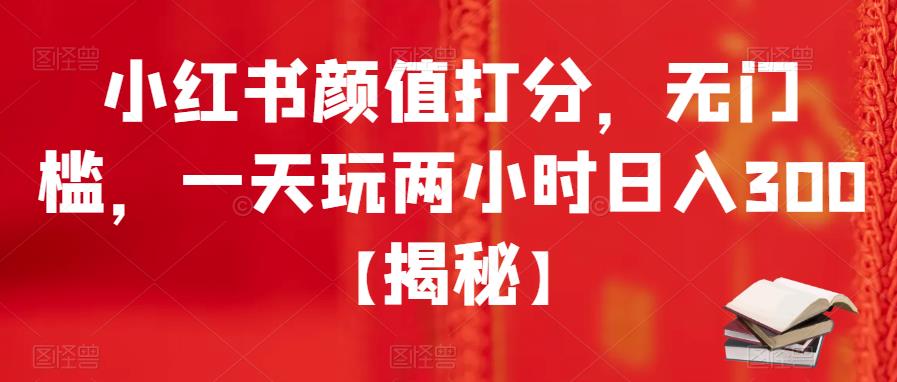 小红书颜值打分，无门槛，一天玩两小时日入300+【揭秘】-一号资源库