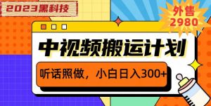 外面卖2980元2023黑科技操作中视频撸收益，听话照做小白日入300+-一号资源库