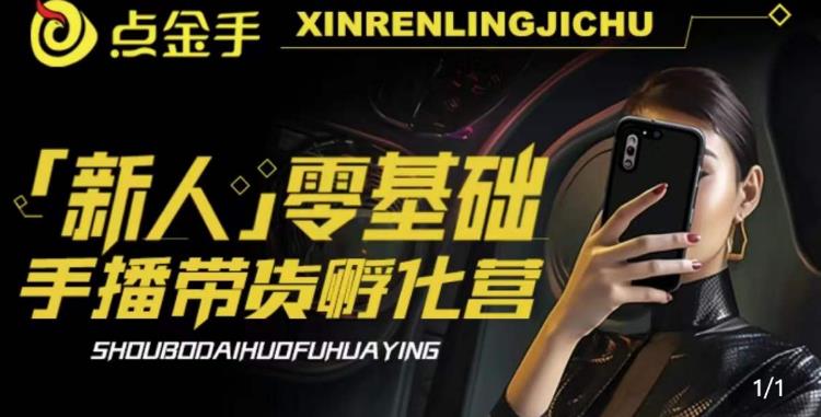 2023点金手·新人零基础手播带货孵化营：账号运营篇+主播话术篇+数据流量篇等-一号资源库