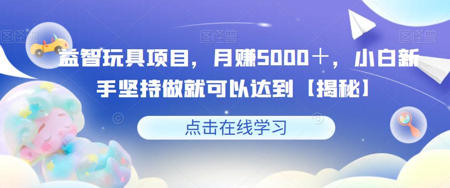 益智玩具项目，月赚5000＋，小白新手坚持做就可以达到【揭秘】-一号资源库