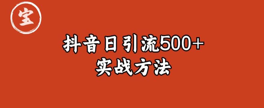 宝哥抖音直播引流私域的6个方法，日引流500+-一号资源库