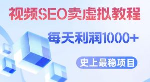 视频SEO出售虚拟产品每天稳定2-5单利润1000+史上最稳定私域变现项目【揭秘】-一号资源库
