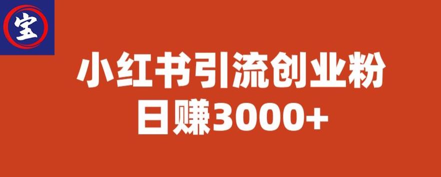 宝哥小红书引流创业粉，日赚3000+【揭秘】-一号资源库