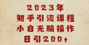 2023知乎引流课程，小白无脑操作日引200+【揭秘】-一号资源库