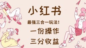 小红书最强三合一玩法，一份操作获得三份收益！【揭秘】-一号资源库