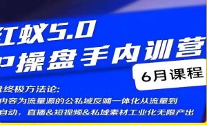 红蚁5.0IP操盘手内训营，IP操盘终极方法论-一号资源库