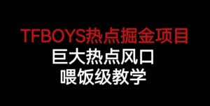 TFBOYS热点掘金项目，巨大热点风口，喂饭级教学-一号资源库