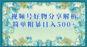 视频号好物分享解析，简单粗暴可以批量方大的项目【揭秘】-一号资源库