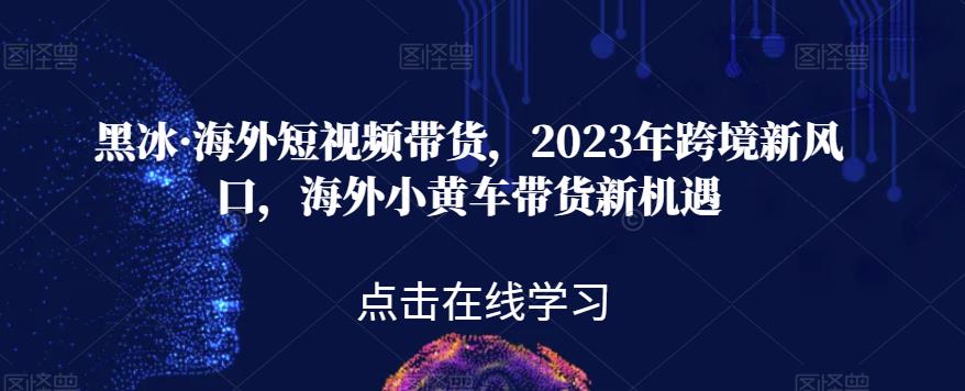 黑冰·海外短视频带货，2023年跨境新风口，海外小黄车带货新机遇-一号资源库