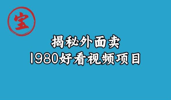 宝哥揭秘外面卖1980好看视频项目，投入时间少，操作难度低-一号资源库