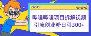 哔哩哔哩项目拆解引流创业粉日引300+小白可轻松上手【揭秘】-一号资源库