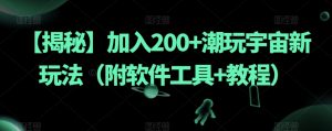 【揭秘】加入200+潮玩宇宙新玩法（附软件工具+教程）-一号资源库