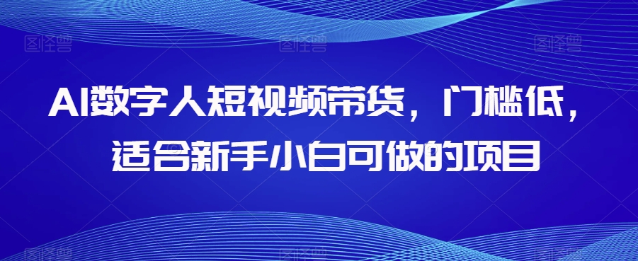 AI数字人短视频带货，门槛低，适合新手小白可做的项目-一号资源库