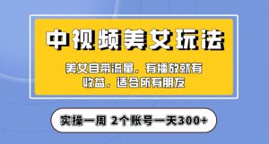 实操一天300+，中视频美女号项目拆解，保姆级教程助力你快速成单！【揭秘】-一号资源库