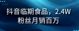 抖音临期食品项目，2.4W粉丝月销百万【揭秘】-一号资源库
