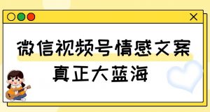 视频号情感文案，真正大蓝海，简单操作，新手小白轻松上手（教程+素材）【揭秘】-一号资源库