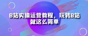 B站实操运营教程，玩转B站就这么简单-一号资源库