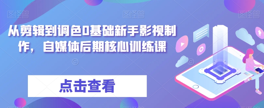 从剪辑到调色0基础新手影视制作，自媒体后期核心训练课-一号资源库