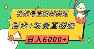 视频号直播新赛道，话术+场景直接搬，日入6000+【揭秘】-一号资源库