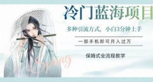 冷门蓝海项目，操作简单，小白3分钟上手，多种引流方式，保姆式全流程教学【揭秘】-一号资源库