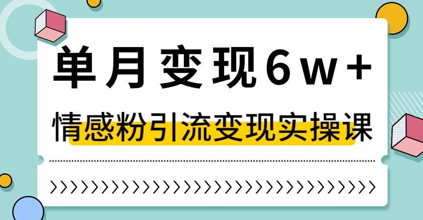 单月变现6W+，抖音情感粉引流变现实操课，小白可做，轻松上手，独家赛道【揭秘】-一号资源库