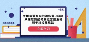 主播运营型实战训练营-第34期从底层到起号到运营型主播到千川投放思路-一号资源库
