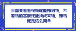 谁做过这么简单的项目？只需要看看视频就能赚到钱，不差钱的富豪还能换成实物，赚钱就是这么简单！【揭秘】-一号资源库