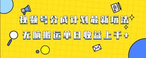 视频号最新爆火赛道玩法，只需无脑搬运，轻松过原创，单日收益上千【揭秘】-一号资源库