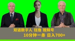 Ai生成双语数字人狂撸视频号，日入700+内附251G素材【揭秘】-一号资源库