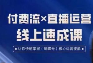 视频号付费流实操课程，付费流✖️直播运营速成课，让你快速掌握视频号核心运营技能-一号资源库