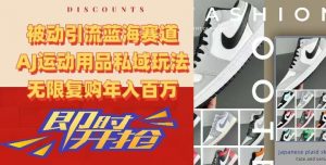 被动引流蓝海赛道，AJ运动用品私域玩法，无限复购年入百万【揭秘】-一号资源库